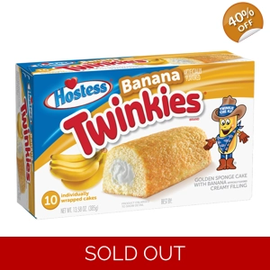 Hostess Banana Creme Twinkies - 10 Pk Wrapped Twinkie Cakes - 385g Box